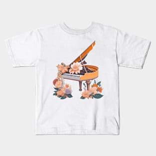 Piano and Flowers Kids T-Shirt